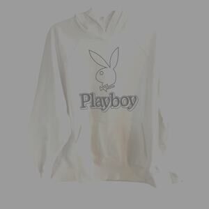 Playboy by PacSun White Hoodie Sweatshirt Small